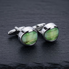 Emerald Green Oval Cufflinks