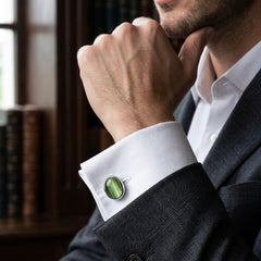 Emerald Green Oval Cufflinks