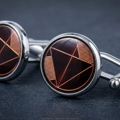 Geometric Burgundy Cufflinks