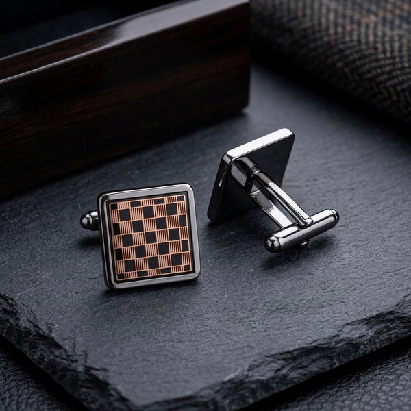 Copper Grid Cufflinks