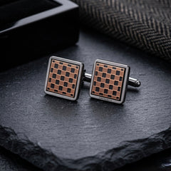 Copper Grid Cufflinks