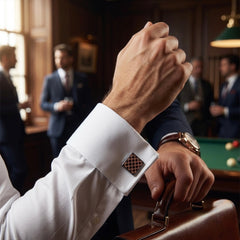 Copper Grid Cufflinks
