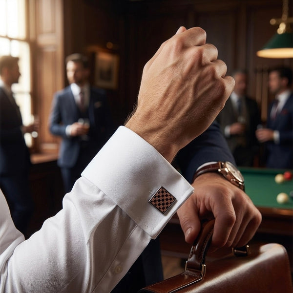 Copper Grid Cufflinks