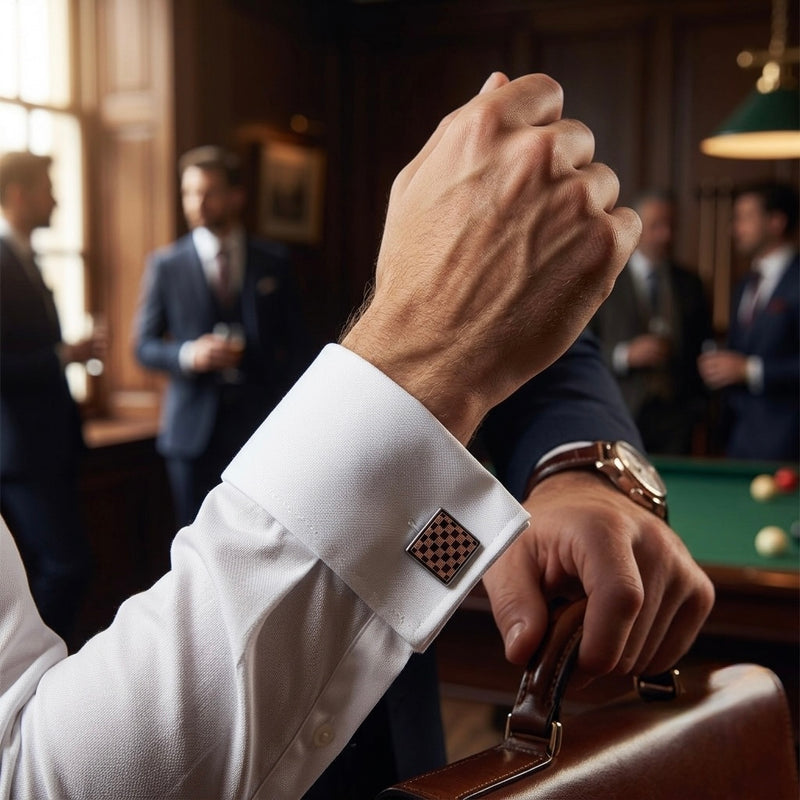 Copper Grid Cufflinks