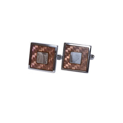 Textured Copper-Tone Square Cufflinks