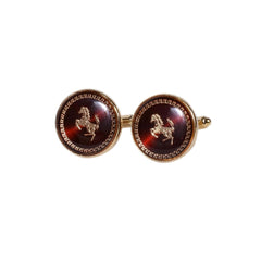 Regal Burgundy Horse Motif Cufflinks