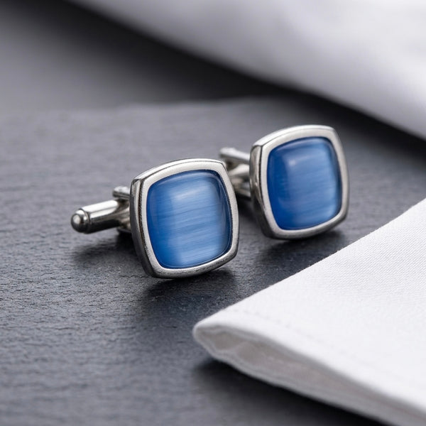 Classic Blue Textured Cufflinks