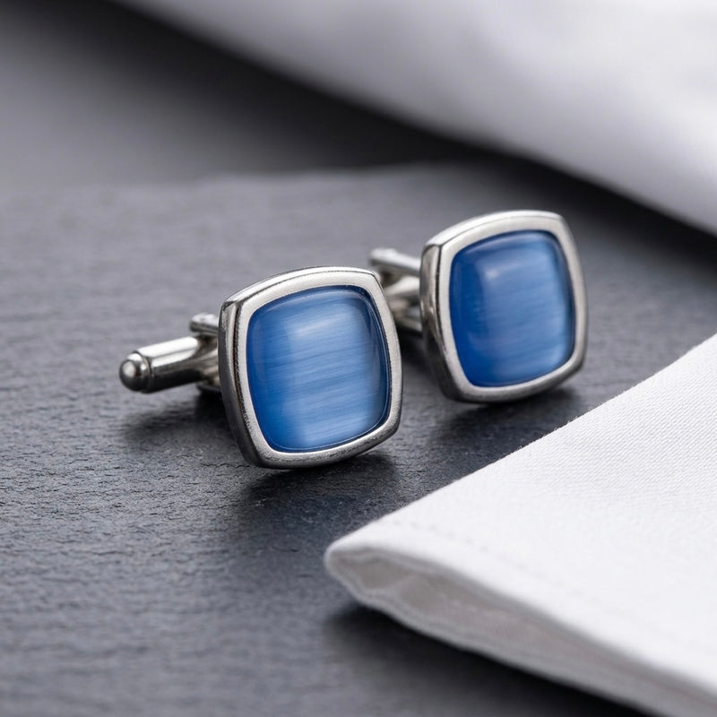 Classic Blue Textured Cufflinks
