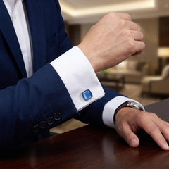 Classic Blue Textured Cufflinks