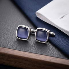 Classic Midnight Blue Textured Cufflinks