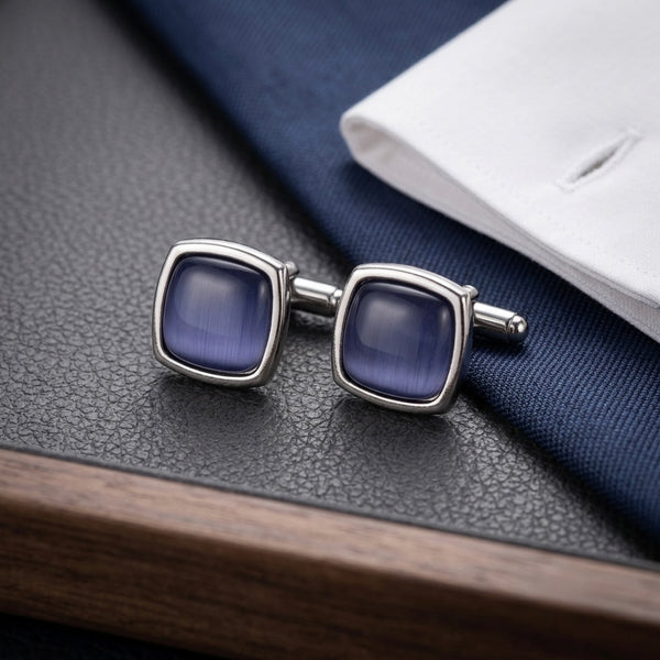 Classic Midnight Blue Textured Cufflinks