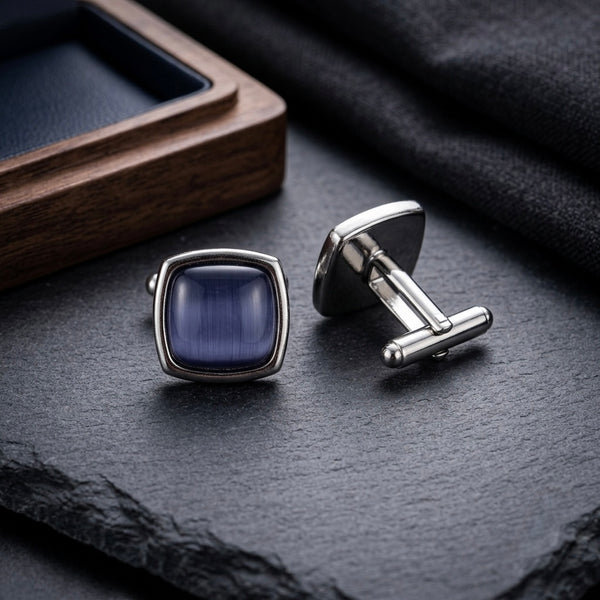 Classic Midnight Blue Textured Cufflinks