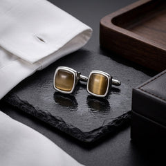 Classic Champagne Brown Textured Cufflinks