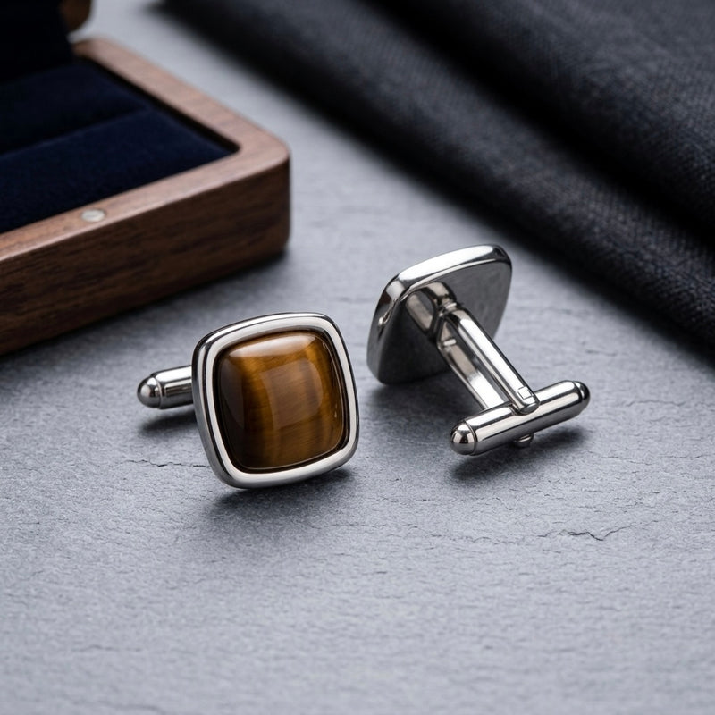 Classic Amber Square Cufflinks