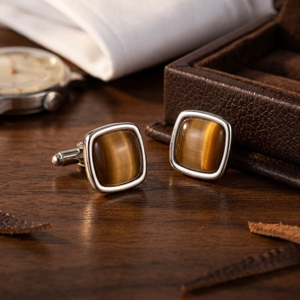 Classic Amber Square Cufflinks
