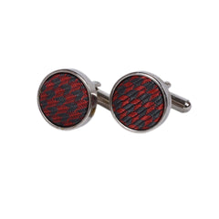 Red & Black Woven Pattern Cufflinks
