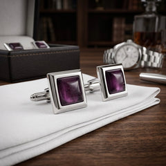 Deep Plum Square Cufflinks