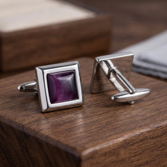 Deep Plum Square Cufflinks