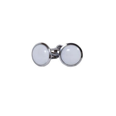 Classic White Round Cufflinks