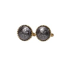 Vintage-Inspired Silver & Gold Crest Cufflinks
