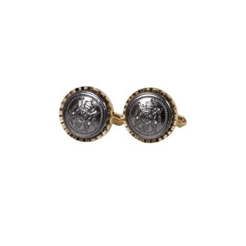Vintage-Inspired Silver & Gold Crest Cufflinks