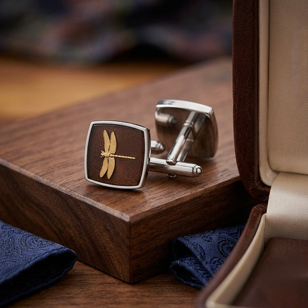 Elegant Dragonfly Motif Cufflinks
