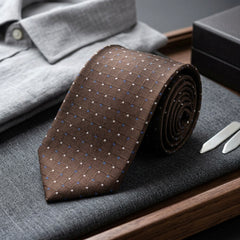 Classic Espresso Micro-Check Woven Necktie