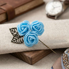 AURELIS BLUE FLORAL BROOCH