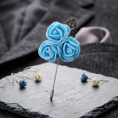AURELIS BLUE FLORAL BROOCH